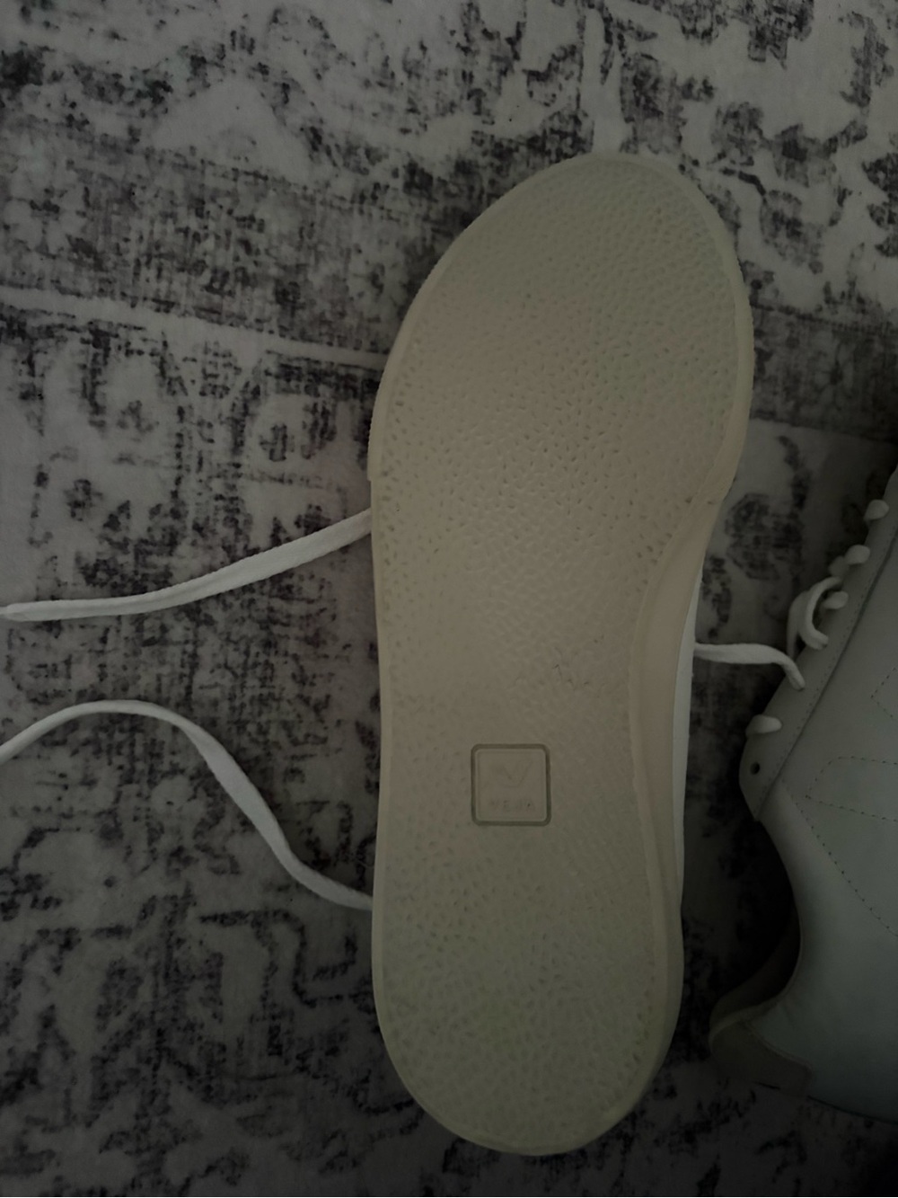 Veja White Low-Top Sneakers with Cream Sole - Picture 4 of 6